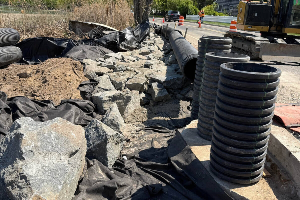 Drainage piping, structures and rip rap installation